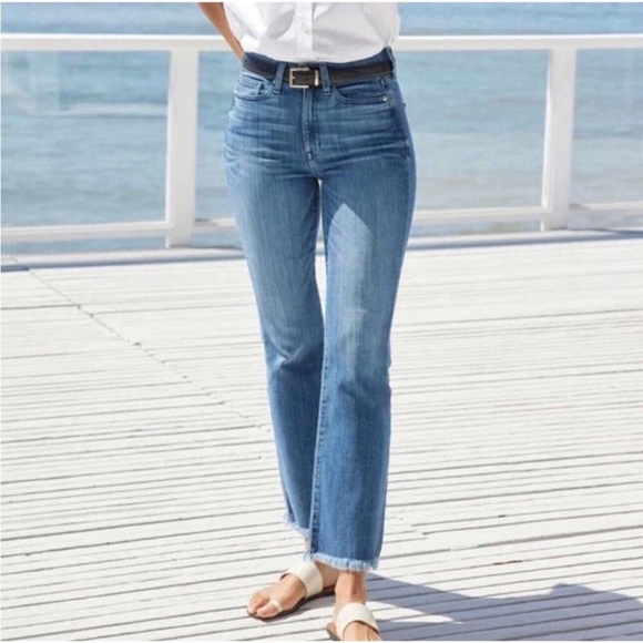 AYR Denim - AYR The Bomb Pop High Rise Straight Leg Raw Hems Ankle Denim Jeans Size 28